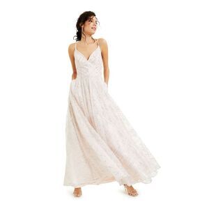 CRYSTAL DOLLS Womens Pink Spaghetti Strap Formal Fit + Flare Dress 1